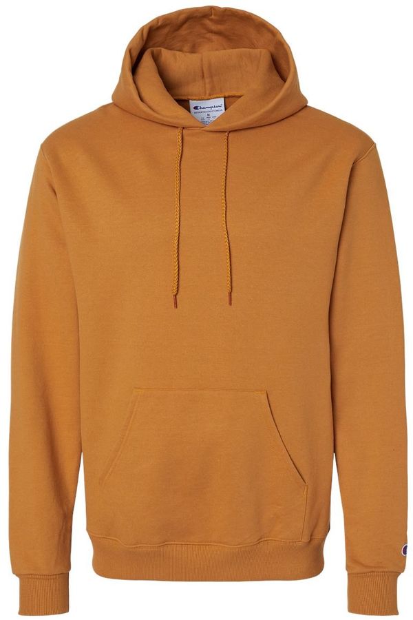 Am image of a Custom Champion Adult Powerblend® Hooded Sweatshirt in Gold Glint!