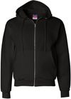 Am image of a Custom Champion Adult Powerblend® FullZip Hooded Sweatshirt in Black!
