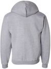 Am image of a Custom Champion Adult Powerblend® FullZip Hooded Sweatshirt in Light Steel!