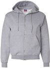 Am image of a Custom Champion Adult Powerblend® FullZip Hooded Sweatshirt in Light Steel!