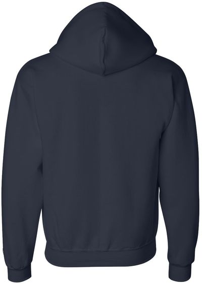Am image of a Custom Champion Adult Powerblend® FullZip Hooded Sweatshirt in Navy!