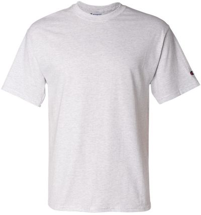 Am image of a Custom Champion Adult Short Sleeve Cotton Tee in Ash!