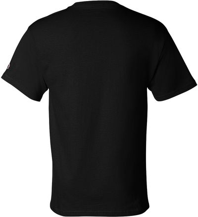 Am image of a Custom Champion Adult Short Sleeve Cotton Tee in Black!