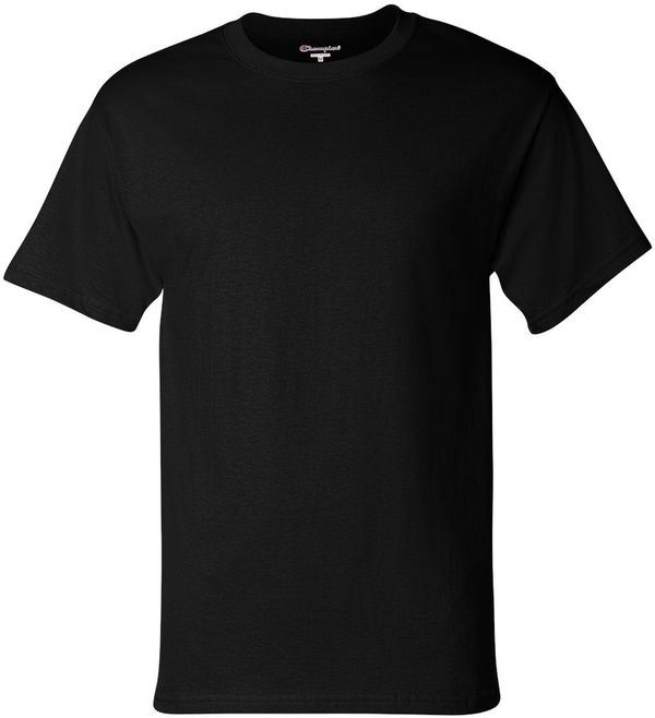 Am image of a Custom Champion Adult Short Sleeve Cotton Tee in Black!