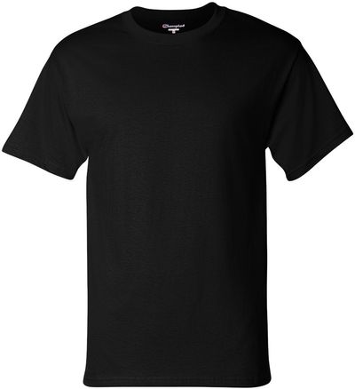Am image of a Custom Champion Adult Short Sleeve Cotton Tee in Black!