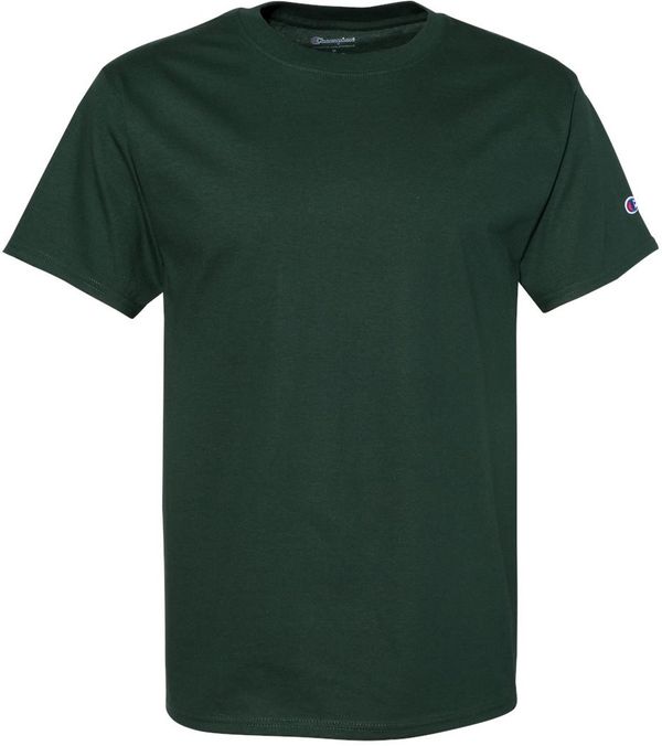 Am image of a Custom Champion Adult Short Sleeve Cotton Tee in Dark Green!