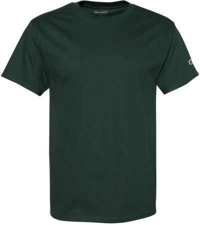 Am image of a Custom Champion Adult Short Sleeve Cotton Tee in Dark Green!