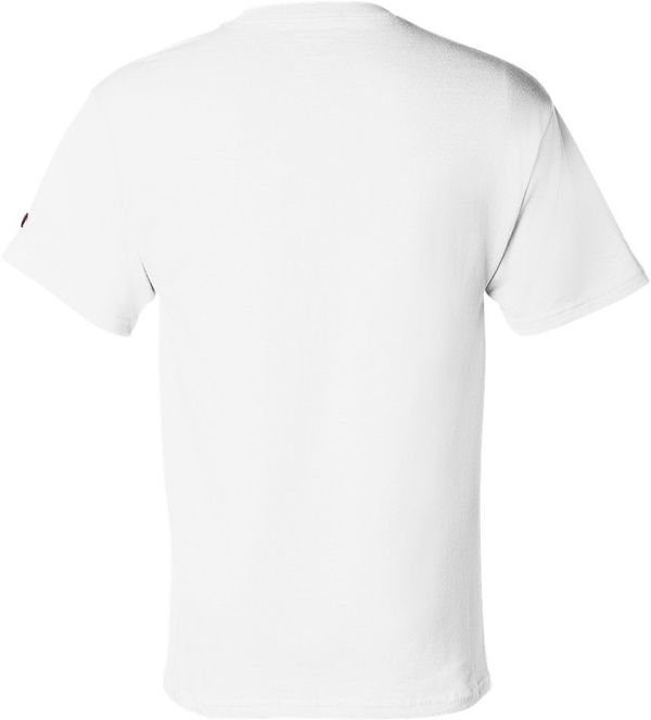 Am image of a Custom Champion Adult Short Sleeve Cotton Tee in White!
