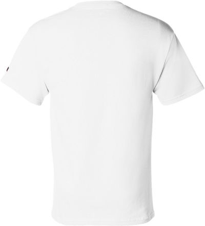 Am image of a Custom Champion Adult Short Sleeve Cotton Tee in White!