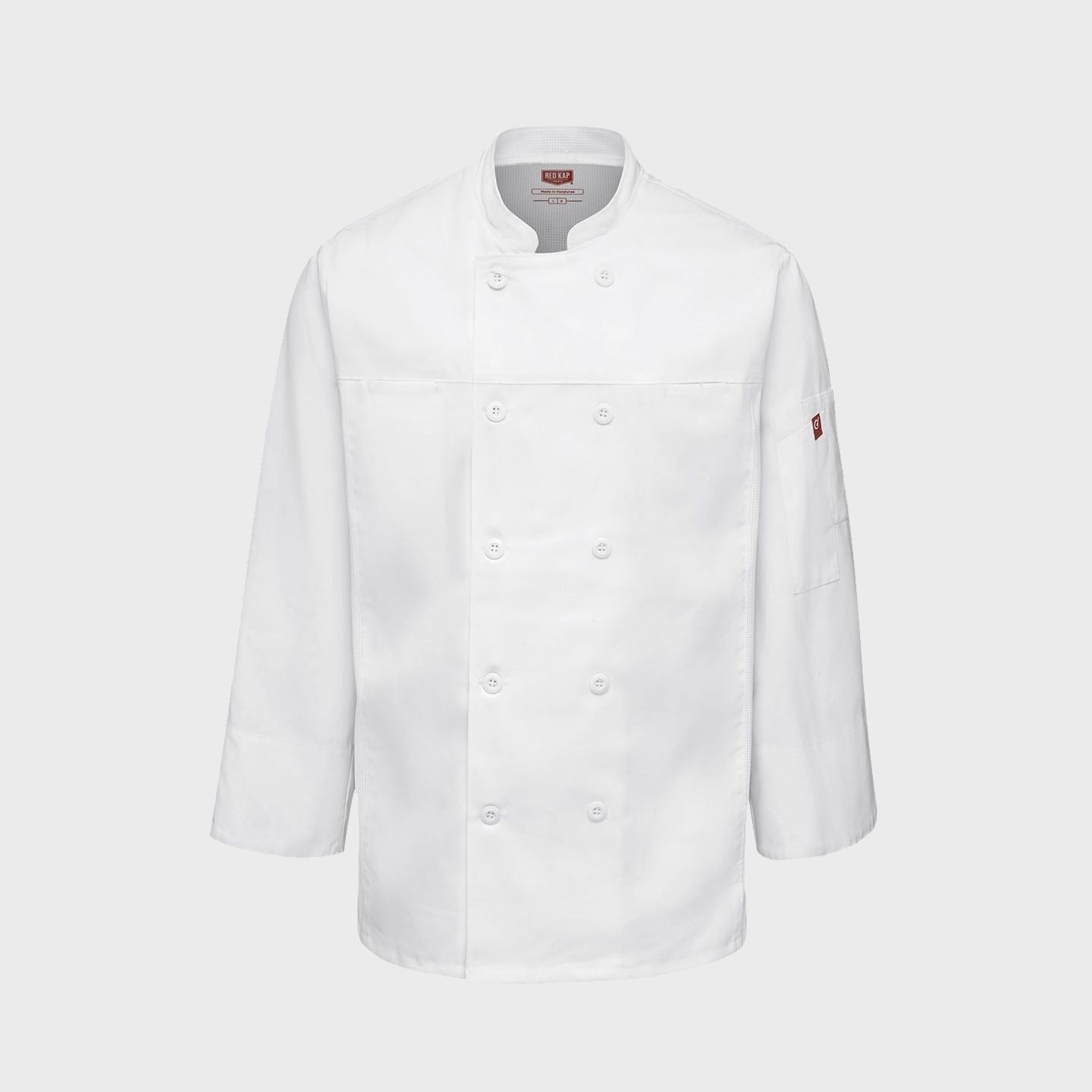 An image of custom chef coats that you can print your logo or design on!