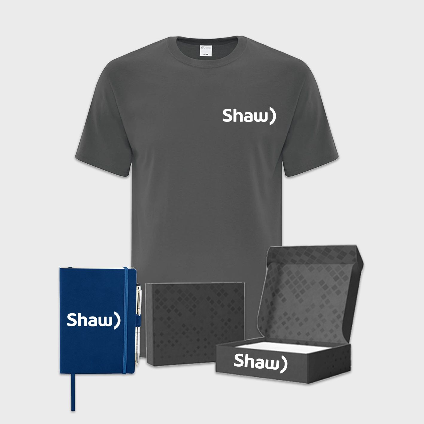 An image of our client outreach swag box that you can customize