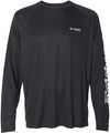 Am image of a Custom Columbia PFG Terminal Tackle Long Sleeve T Shirt in Black/ Cool grey!