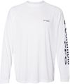 An image of a Custom Columbia PFG Terminal Tackle Long Sleeve T Shirt in White/Nightshade!