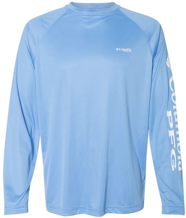Am image of a Custom Columbia PFG Terminal Tackle Long Sleeve T Shirt in White Cap/White!