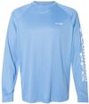 Am image of a Custom Columbia PFG Terminal Tackle Long Sleeve T Shirt in White Cap/White!