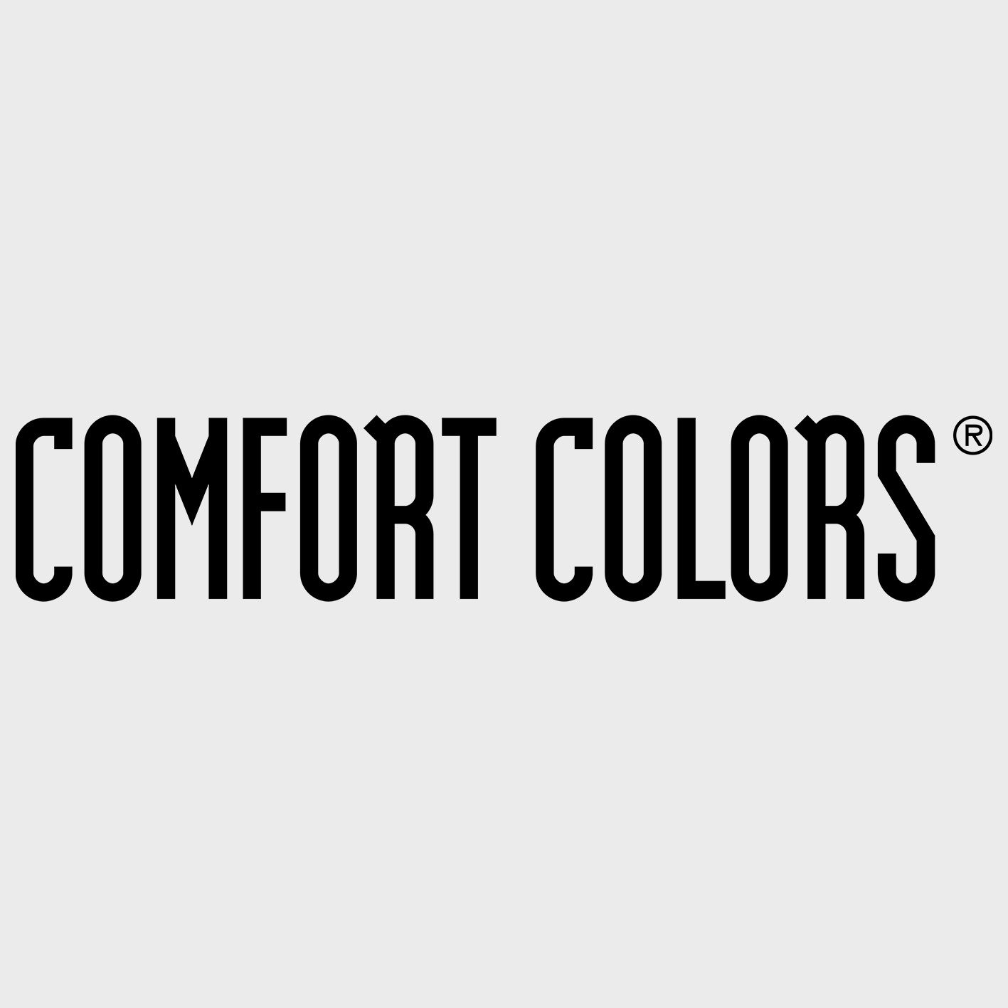 An image of the Comfort Colors logo, a popular hoodies and sweatshirt brand that you can print your design or logo on!