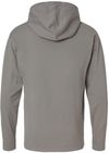 Am image of a Custom Hanes ComfortWash Garment Dyed Jersey Hooded Long Sleeve TShirt in Concrete Gray!