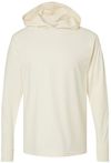 Am image of a Custom Hanes ComfortWash Garment Dyed Jersey Hooded Long Sleeve TShirt in Parchment!