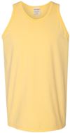 Am image of a Custom Hanes ComfortWash Garment Dyed Unisex Tank Top in Summer Squash Yellow!