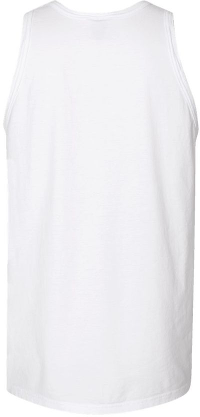Am image of a Custom Hanes ComfortWash Garment Dyed Unisex Tank Top in White!