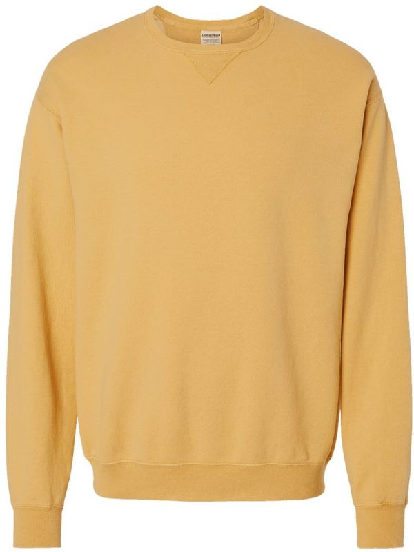 Am image of a Custom Hanes ComfortWash Garment Dyed Unisex Crewneck Sweatshirt in Artisan Gold!