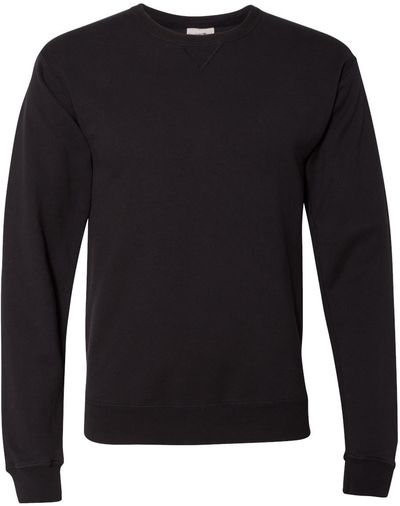 Am image of a Custom Hanes ComfortWash Garment Dyed Unisex Crewneck Sweatshirt in Black!