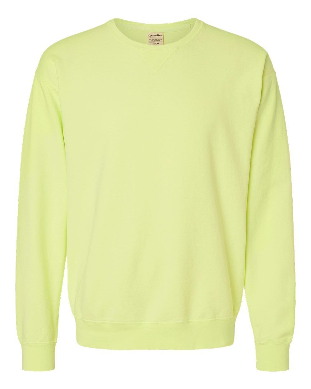 Hanes ComfortWash Garment Dyed Unisex Crewneck Sweatshirt in Chic Lime