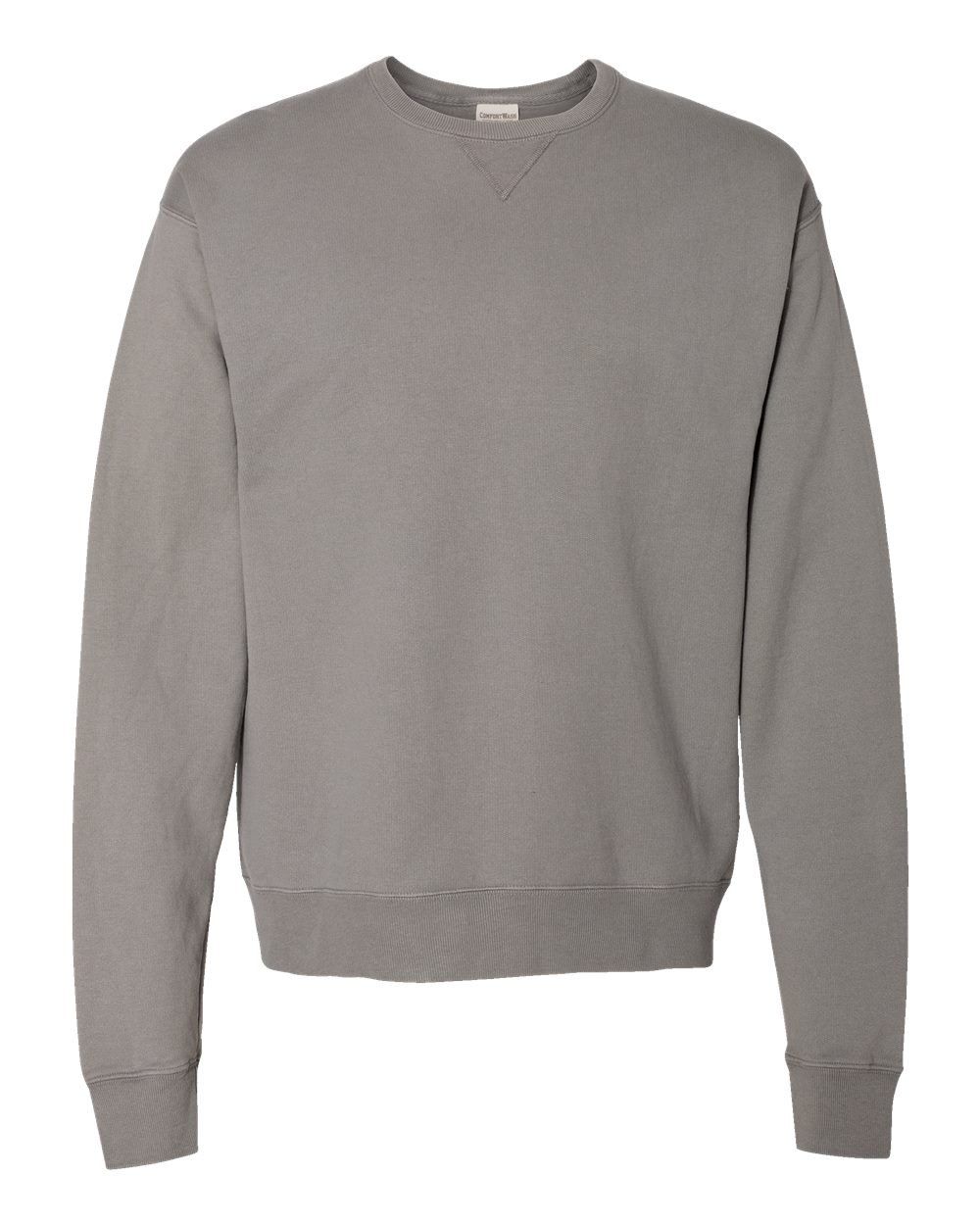Hanes ComfortWash Garment Dyed Unisex Crewneck Sweatshirt in Concrete Grey