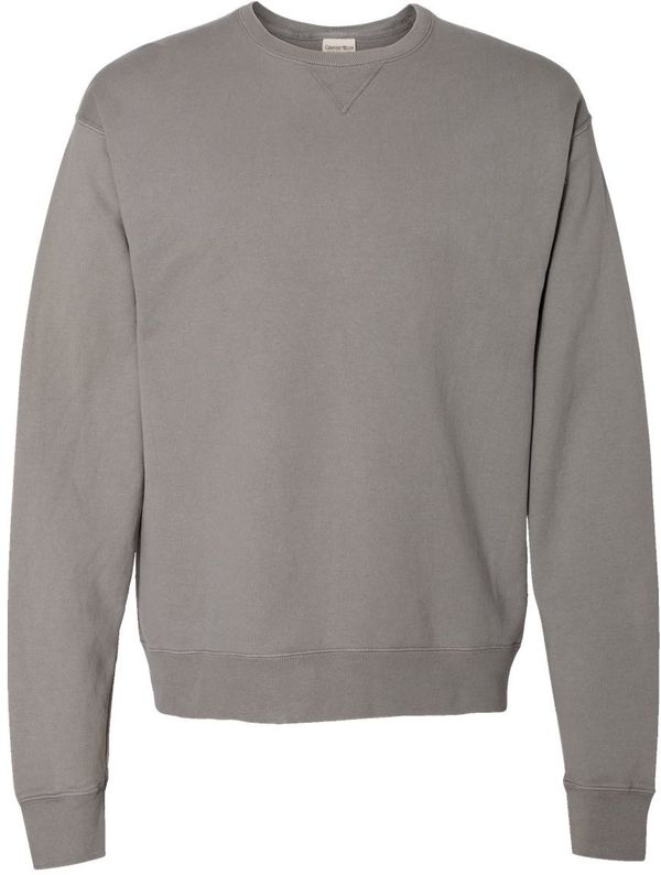 Am image of a Custom Hanes ComfortWash Garment Dyed Unisex Crewneck Sweatshirt in Concrete Grey!