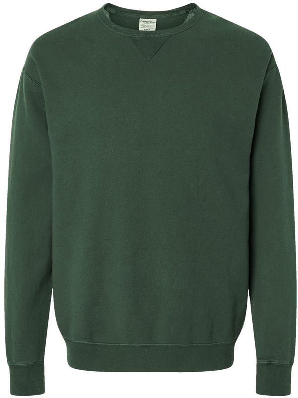 An image of a Custom Hanes ComfortWash Garment Dyed Unisex Crewneck Sweatshirt in Field Green!