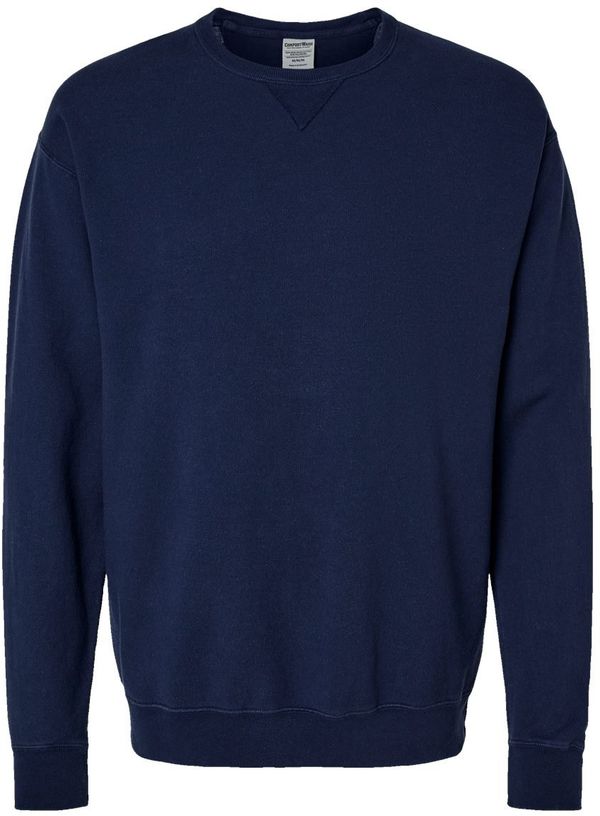 An image of a Custom Hanes ComfortWash Garment Dyed Unisex Crewneck Sweatshirt in Navy!