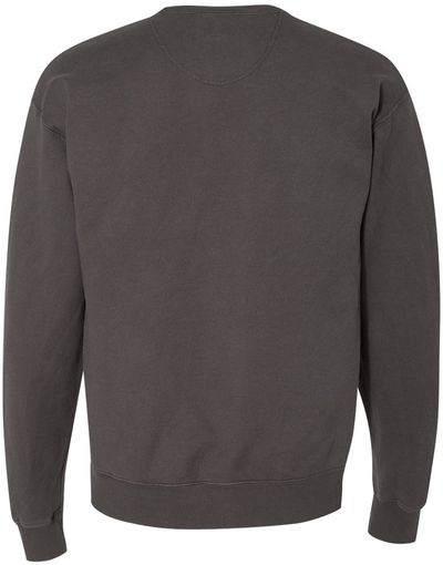 Am image of a Custom Hanes ComfortWash Garment Dyed Unisex Crewneck Sweatshirt in New Railroad Grey!
