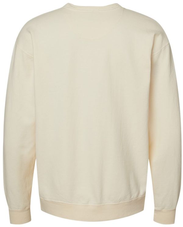 Am image of a Custom Hanes ComfortWash Garment Dyed Unisex Crewneck Sweatshirt in Parchment!