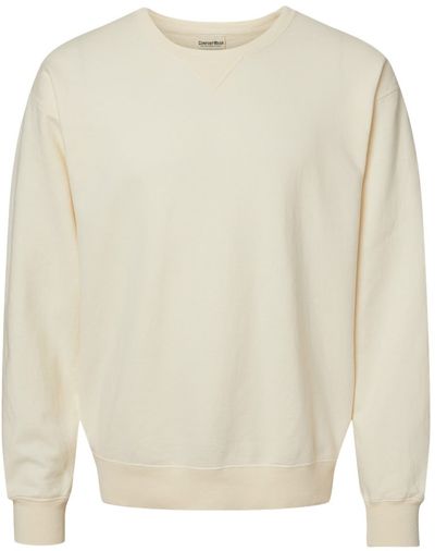 Am image of a Custom Hanes ComfortWash Garment Dyed Unisex Crewneck Sweatshirt in Parchment!