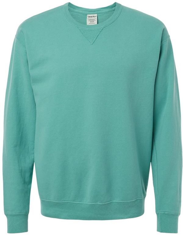 An image of a Custom Hanes ComfortWash Garment Dyed Unisex Crewneck Sweatshirt in Spanish Moss!