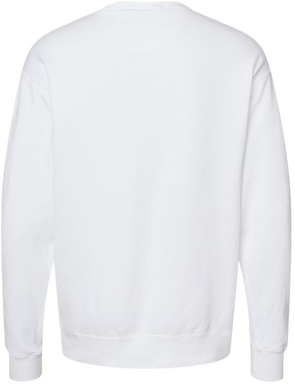 Am image of a Custom Hanes ComfortWash Garment Dyed Unisex Crewneck Sweatshirt in White!