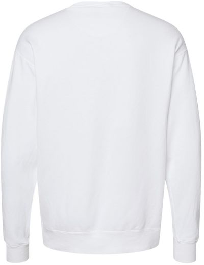 Am image of a Custom Hanes ComfortWash Garment Dyed Unisex Crewneck Sweatshirt in White!
