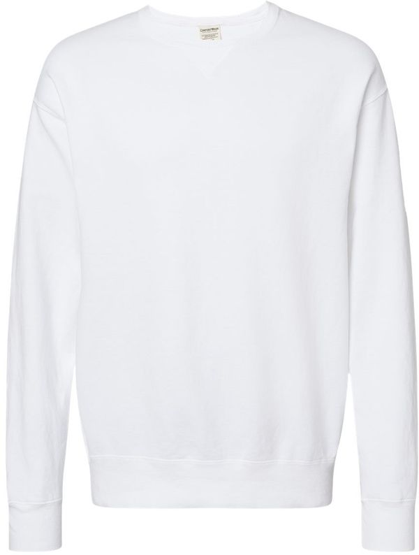 Am image of a Custom Hanes ComfortWash Garment Dyed Unisex Crewneck Sweatshirt in White!