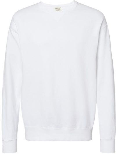Am image of a Custom Hanes ComfortWash Garment Dyed Unisex Crewneck Sweatshirt in White!
