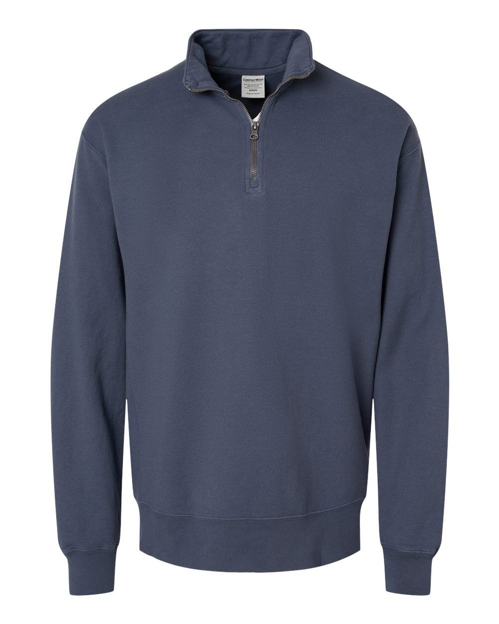 Hanes ComfortWash Garment Dyed Quarter Zip Sweatshirt in Anchor Slate