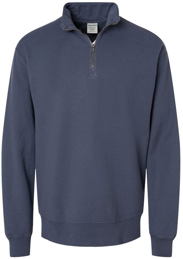 Am image of a Custom Hanes ComfortWash Garment Dyed Quarter Zip Sweatshirt in Anchor Slate!