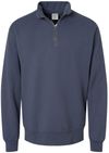 Am image of a Custom Hanes ComfortWash Garment Dyed Quarter Zip Sweatshirt in Anchor Slate!