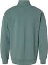 Am image of a Custom Hanes ComfortWash Garment Dyed Quarter Zip Sweatshirt in Cypress Green!