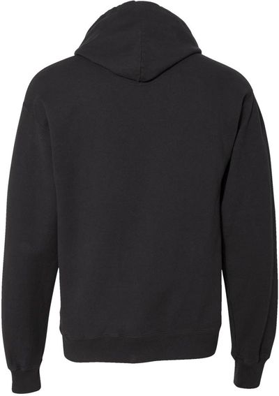 Am image of a Custom Hanes ComfortWash Garment Dyed Unisex Hooded Sweatshirt in Black!