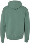 Am image of a Custom Hanes ComfortWash Garment Dyed Unisex Hooded Sweatshirt in Cypress Green!