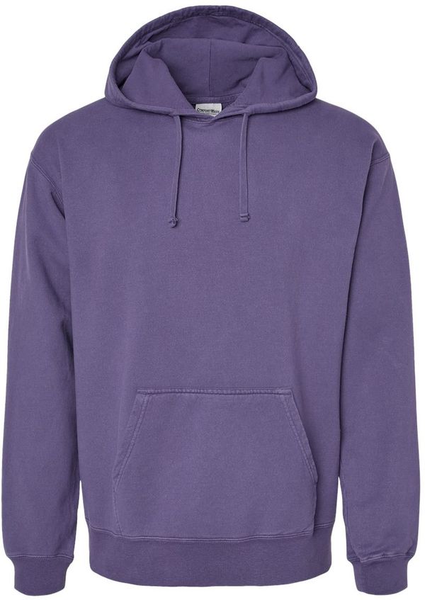 Am image of a Custom Hanes ComfortWash Garment Dyed Unisex Hooded Sweatshirt in Grape Soda!