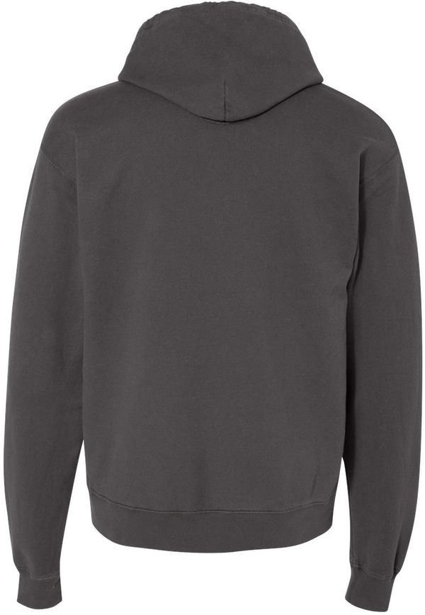 Am image of a Custom Hanes ComfortWash Garment Dyed Unisex Hooded Sweatshirt in New Railroad Grey!