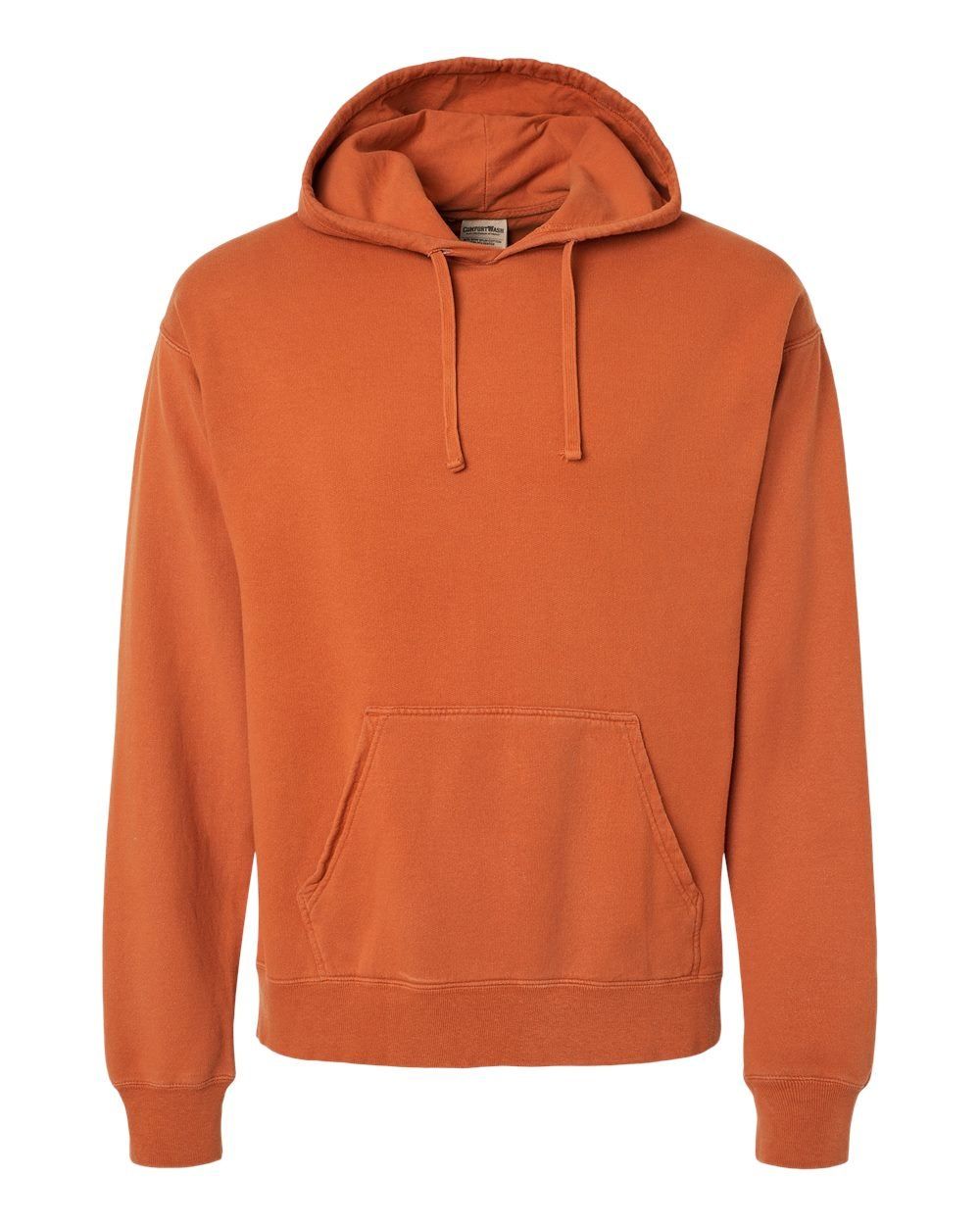 Hanes ComfortWash Garment Dyed Unisex Hooded Sweatshirt in Texas Orange