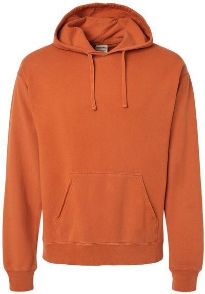 Am image of a Custom Hanes ComfortWash Garment Dyed Unisex Hooded Sweatshirt in Texas Orange!