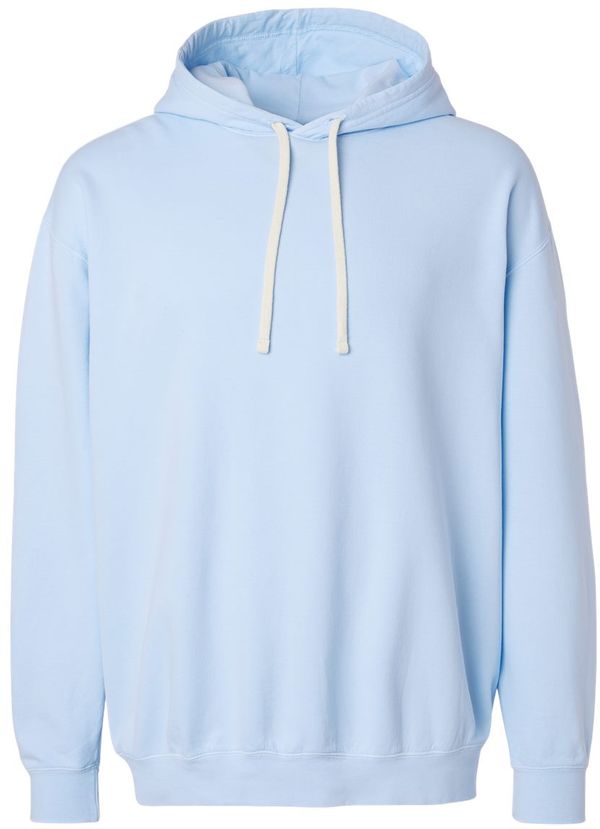 Am image of a Custom Comfort Colors Garment Dyed Lightweight Fleece Hooded Sweatshirt in Hydrangea!